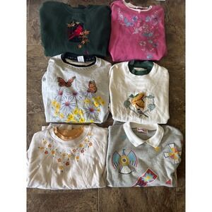 Three Vintage Cottage Core Crewnecks